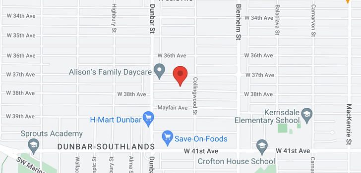 map of 3533 W 38TH AVENUE
